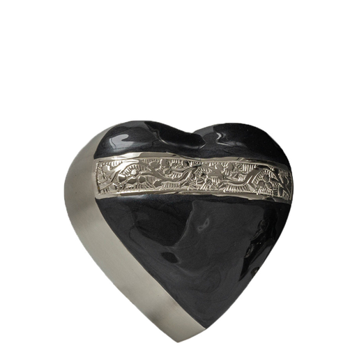 [515 MBL] Mother of Pearl Black Brass Heart Keepsake